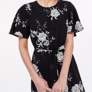 Reitman’s Black and White Floral Dress with Tie